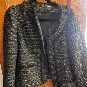 Express black glitter cropped blazer